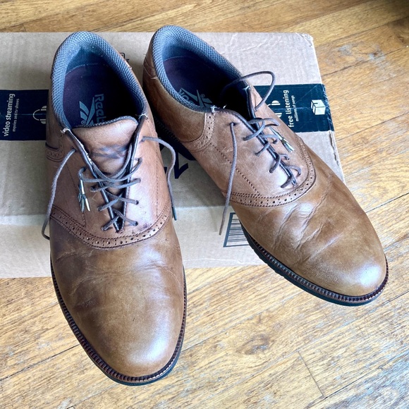 Mens Reebok Brown Leather Suede Saddle Spikeless Golf Shoes Size 12  # 14-45962 - Picture 16 of 16